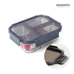 모드니/ 오븐글라스 밀폐용기 직사각 3칸 1040ml