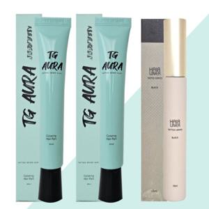 타투그리모 아우라 두피 물들임 30ml 2개 흑갈색+헤어라이너 1개