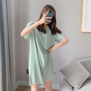 여성 반팔 데일리 여름 캐주얼 루즈핏 원피스 그린 (WA97749)