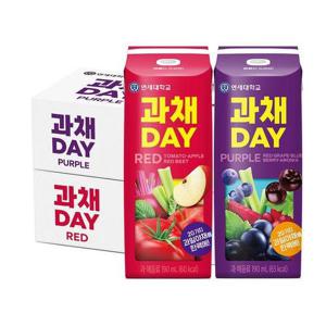 [연세대학교 연세우유]과채데이 190ml 48팩(레드+퍼플)