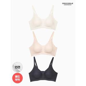 [크로커다일 이너웨어]라이크라 인견쉘론 스트랩 심리스 브라 3종