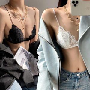 여성용 프렌치 레이스 무봉제 홑겹 여름용 브라렛 속옷 언더웨어 WFM1WUW
