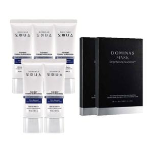 도미나스 기미케어 톤업 트라넥삼산 선크림 40ml 5개+마스크팩 4매 2박스