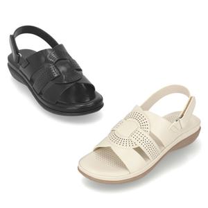 [정상가 129,000원] 엘칸토 여성 펀칭 라인 경량 컴포트 샌들 2cm LCWW91M526