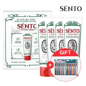 센토 프라임 고불소 구취케어/잇몸케어/블랙차콜 치약 3종 120g 4개 + 점보칫솔 12개