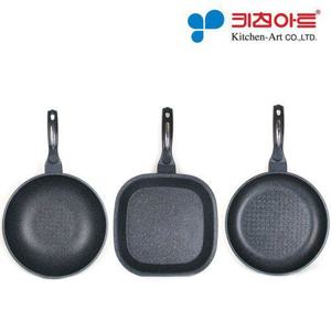 키친아트 첼로 양면마블코팅 후라이팬 3종세트(28후+27후+28궁)