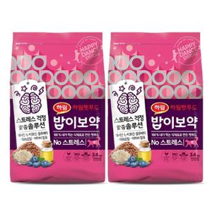 [하림펫푸드] 밥이보약 CAT No스트레스 3.4kg x 2개