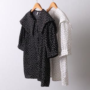 빅사이즈사랑해요 I552L204 프릴도트반팔블라우스 LT