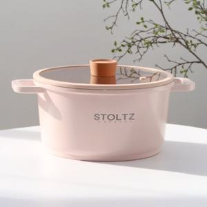 슈톨츠 로제 인덕션 IH 핑크 예쁜 세라믹 양수 냄비 (24cm)