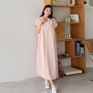 [유야]여성 나일론 아노락 무지 반팔 롱 원피스 -FOP0383- 여름