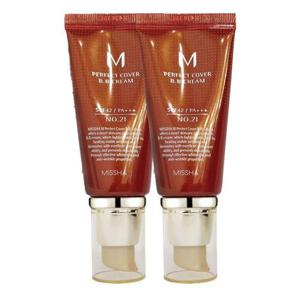 [셀럽하우스]미샤 UCDNRFTD M 퍼펙트 커버 비비크림 50ml 21호 x 2개