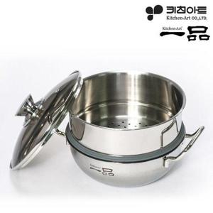 키친아트 일품 통3중 2단 찜냄비 20cm