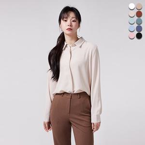 [유니제이] 링클프리 찰랑 카라 블라우스