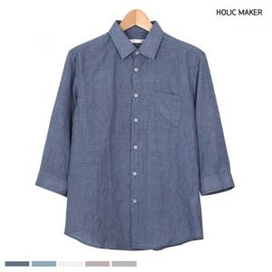 남자 데일리 린넨 카라 7부 남방 셔츠 DMES-SHS-STS14347218