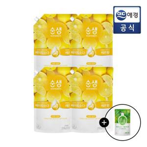 순샘 베이킹소다 레몬 1.2L 리필 4개 + 순샘 베이킹소다 피톤치드 200ml 1개