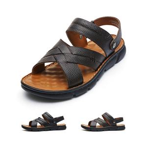 [정상가 129,000원] 엘칸토 남성 소가죽 X스트랩 샌들 2.5cm LCMW82M326
