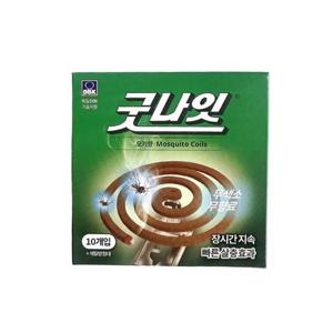 킬파프 굿나잇 코일형 모기향 10개입 5개 리싸이클 모기향 연소기 무색소 무향
