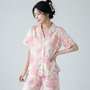 갤러리아_바풀 여성 카라 잠옷 반팔 봄 여름 가벼운 쿨 실내복 상하 TB EN