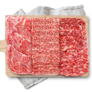 1++ 투뿔 한우 모둠 600g 등심 특수 마블링 3종 구이 세트