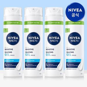[니베아 공식] 니베아 맨 센서티브 쉐이빙 젤 200ml 4개