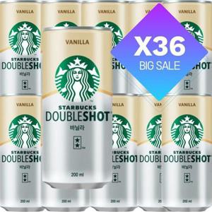 [동서식품(주)] STARBUCKS 스벅 더블샷 바닐라 캔커피 200ml 36개