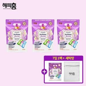 [해피홈]해피홈 파워캡슐 올인원 소프트엑스 라벤더 3팩+7캡슐1팩+빨래망