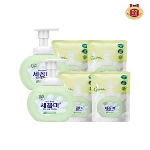 [온더바디]온더바디 세꼼마 버블 핸드워시 그린허브향 250ML x 2개 + 리필 200ML x 4개
