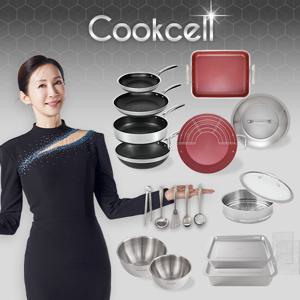 블랙큐브 쿡셀 홀로그램큐브팬+패밀리팬세트(프라이팬22cm, 프라이팬28cm, 소테팬28cm, 궁중팬28cm)+(32패밀리팬/뚜껑+레드사각멀티팬+28찜기+28유리뚜껑+키친툴5종+쿡셀 믹싱볼2종(20cm, 24cm)+쿡셀 스탠밧드 2종