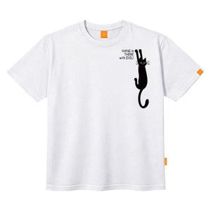 엘라모 검은고양이 반팔 티셔츠 남녀공용 빅사이즈 S~4XL
