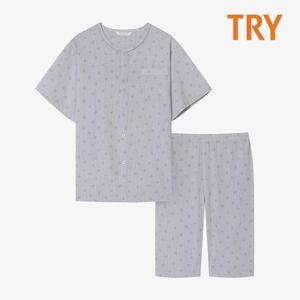 TRY 남성 레이온 냉감 인견 반팔잠옷 커플 파자마세트