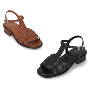 [정상가 159,000원] 엘칸토 여성 위빙 스트랩 플랫 샌들 2.5cm LCWW05I626