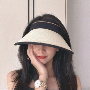 [에이치플러스몰]여성 라피아 밀짚 여름 모자 썬캡
