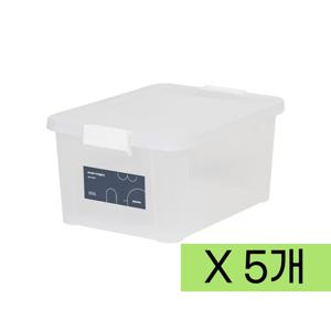 심플 스텝 리빙박스 19.5L x 1box (5개) 화이트 반투명/수납정리/리빙박스/플라스틱박스/정리박스/수납박스