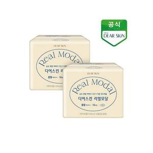 [깨끗한나라]생리대 디어스킨 리얼모달 중형 뉴 16p 2개