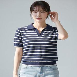 [카라][1+1] KARRA 배색오픈단가라니트_A4M0002_SET