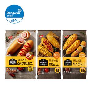 동원 퀴진 핫도그 3개 (자이언트 소시지/크리스피/치즈 크리스피)