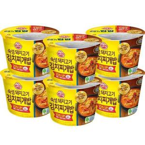오뚜기 숙성 돼지고기 김치찌개밥 310g X 6개 컵밥 간편식