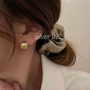 [블루밍룸] (SILVER 92.5) 바엔 스퀘어 볼드 이어링