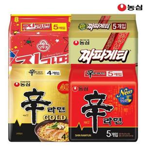 농심 신라면5봉+신라면골드4봉+진라면5봉+짜파게티5봉