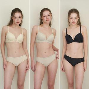 [Wonderbra] 퓨징 볼륨 노와이어 브라팬티 6종세트 크림+올리브그린+블랙 WBW5N202123_T