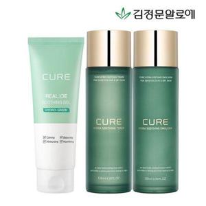[김정문알로에]큐어 수딩 토너+에멀젼+리알로에 수딩젤 150ml