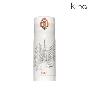 클리나 보온보냉 원터치 텀블러 350ml 에펠/화이트