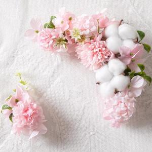 알륨 목화 성묘 리스 조화 꽃 18cm 납골당 산소 봉안당 추모 장식 꾸미기 수목장