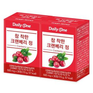 데일리원 참 착한 크랜베리 정 요로건강 500mg X 30정 2통