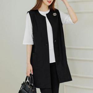 [데드라](110size)데릭린넨롱조끼 VEC3008