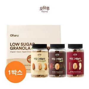 [오하루 자연가득] 저당 그래놀라 병 3종 1박스 (3병)