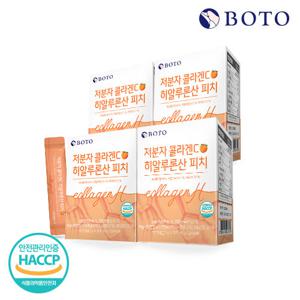 [보뚜] 저분자 콜라겐C 히알루론산 피치 30포 4박스 (120포/4개월분)