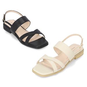 [정상가 159,000원] 엘칸토 여성 X스트랩 플랫 샌들 2cm LCWW00I426