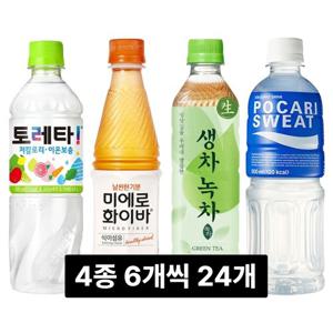 페트음료 혼합4종 토레타 미에로 녹차 포카리 6개씩 총 24개