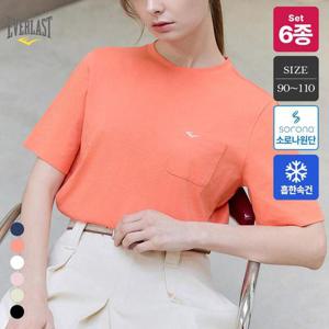 6종세트 에버라스트 여름 여성 복원력이 우수한 냉감 소로나 반팔티셔츠 6컬러 Bon-2655s6